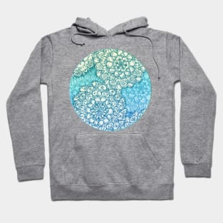 Through Ocean & Sky - turquoise & blue Moroccan pattern Hoodie